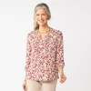 Women's Croft & Barrow® Splitneck Pintuck Blouse
