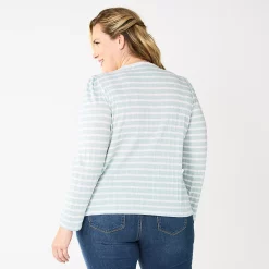 Plus Size Croft & Barrow® Cable Jacquard Top -Outlet Croft & Barrow Store 5780044 ALT