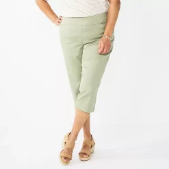 Plus Size Croft & Barrow® Effortless Stretch Capri Pants -Outlet Croft & Barrow Store 5790311 Aloe Sage