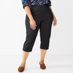 Plus Size Croft & Barrow® Effortless Stretch Capri Pants -Outlet Croft & Barrow Store 5790311 Black