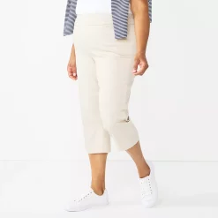 Plus Size Croft & Barrow® Effortless Stretch Capri Pants -Outlet Croft & Barrow Store 5790311 Stonewall