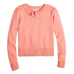 Women's Croft & Barrow® Crewneck Puff Sleeve Cardigan -Outlet Croft & Barrow Store 5795189 ALT5