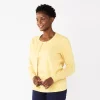 Women's Croft & Barrow® Crewneck Puff Sleeve Cardigan