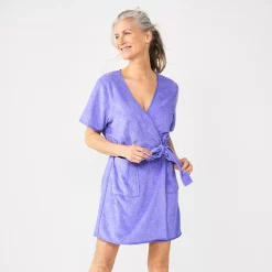 Outlet Croft & Barrow Store 14 Women's Croft & Barrow® Short Sleeve Terry Wrap Robe