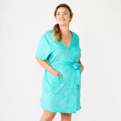 Outlet Croft & Barrow Store 11 Plus Size Croft & Barrow® Short Sleeve Terry Wrap Robe