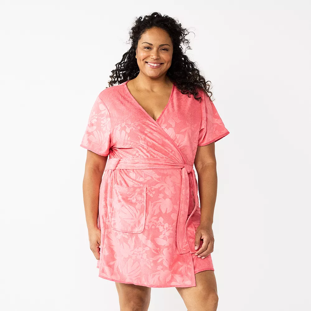 Plus Size Croft & Barrow® Short Sleeve Terry Wrap Robe 2 Plus Size Croft & Barrow® Short Sleeve Terry Wrap Robe - Image 2