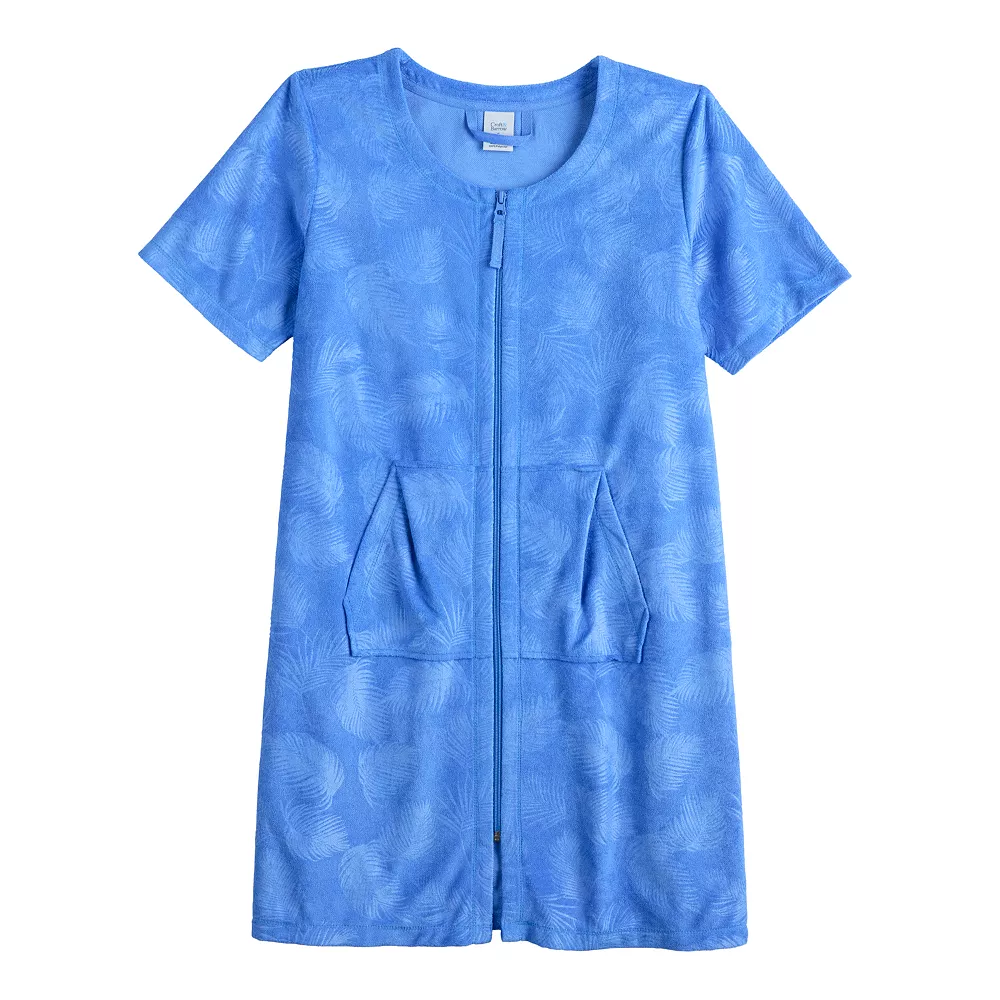 Women's Croft & Barrow® Short Sleeve French Terry Zip Robe 7 Women's Croft & Barrow® Short Sleeve French Terry Zip Robe - Image 7
