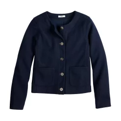 Women's Croft & Barrow® Collarless Knit Jacket -Outlet Croft & Barrow Store 5800846 ALT5