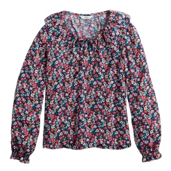 Women's Croft & Barrow® Ruffle Neck Blouse -Outlet Croft & Barrow Store 5800880 ALT5