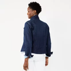 Women's Croft & Barrow® Button-Front Denim Jacket -Outlet Croft & Barrow Store 5809492 ALT