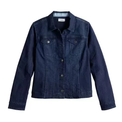 Women's Croft & Barrow® Button-Front Denim Jacket -Outlet Croft & Barrow Store 5809492 ALT5