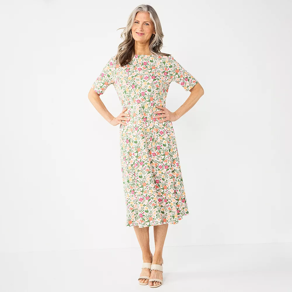 Women's Croft & Barrow® Fit & Flare Midi Dress 4 Women's Croft & Barrow® Fit & Flare Midi Dress - Image 4