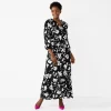 Petite Croft & Barrow® Ruffle Print Maxi Dress