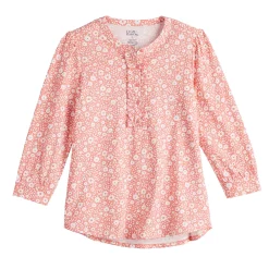 Women's Croft & Barrow® Ruffle Placket Henley Top -Outlet Croft & Barrow Store 5830874 ALT5