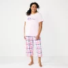 Plus Size Croft & Barrow® Short Sleeve Pajama Top & Capri Pajama Pants Sleep Set