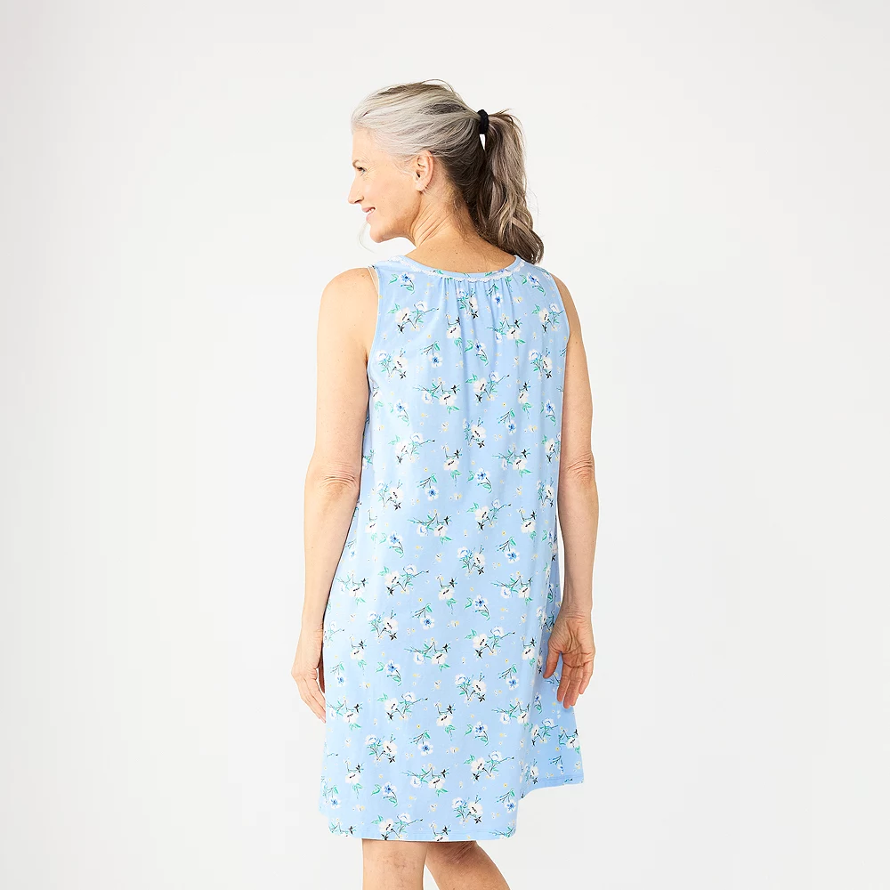 Women's Croft & Barrow® Sleeveless Cotton Nightgown 4 Women's Croft & Barrow® Sleeveless Cotton Nightgown - Image 4