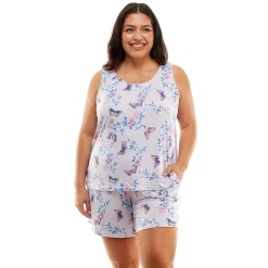 Women's Croft & Barrow® Luxe Pajama Tank & Pajama Shorts Sleep Set