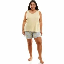Women's Croft & Barrow® Luxe Pajama Tank & Pajama Shorts Sleep Set -Outlet Croft & Barrow Store 5881863 Oranges