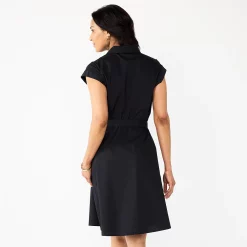 Women's Croft & Barrow® Eyelet Knot Waist Dress -Outlet Croft & Barrow Store 5932327 ALT