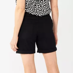 Women's Croft & Barrow® Functional Waist Denim Shorts -Outlet Croft & Barrow Store 5934037 ALT