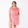 Plus Size Croft & Barrow® Short Sleeve French Terry Zip Robe